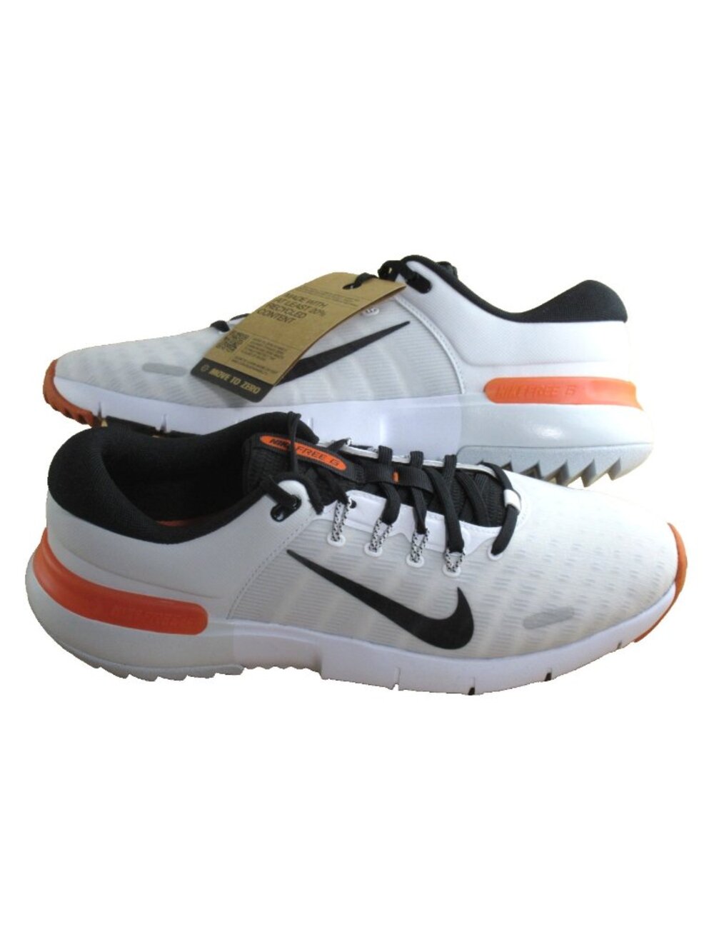 Men's Nike Free Golf NN Shoes White Safety Orange Black Swoosh Size 11 NEW
